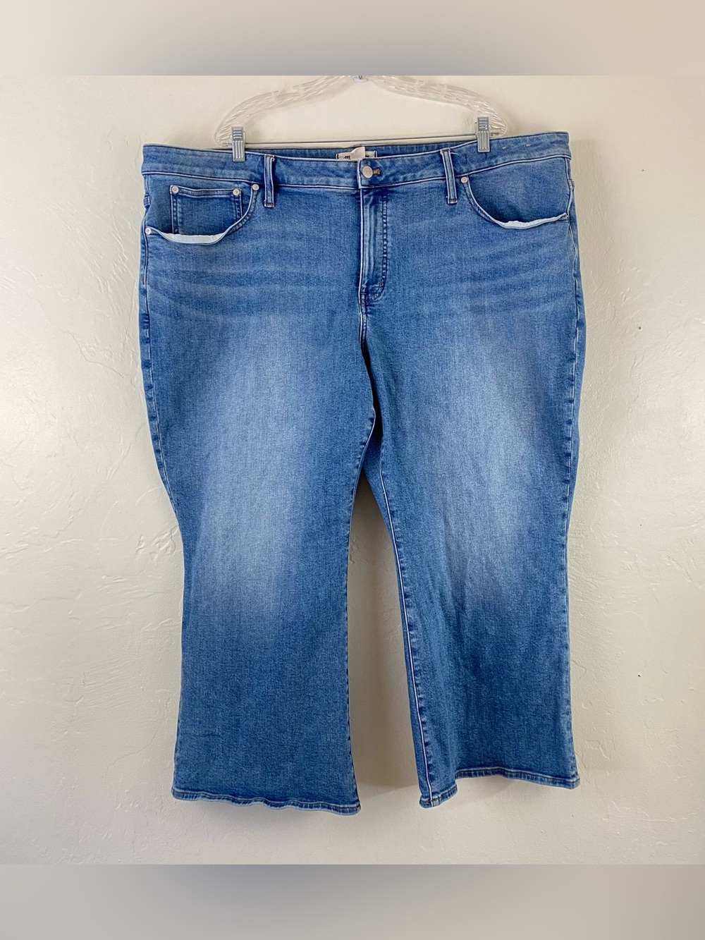Madewell Size 26W Mid-Rise Kick Out Flared Leg Blue Denim Jean